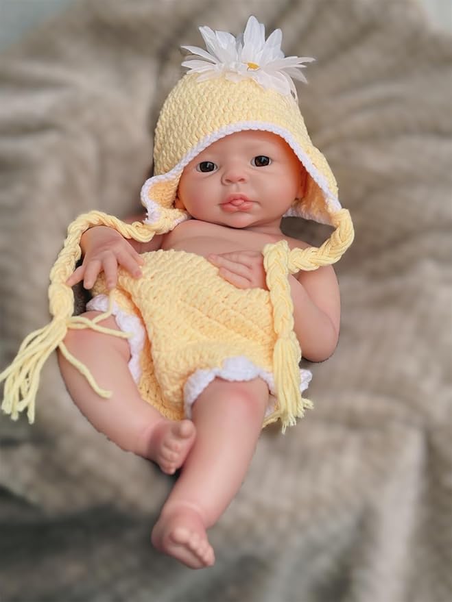 Silicone Reborn Baby Dolls 18Inch Realistic Newborn Baby Doll Silicone Full Body Lifelike Baby Girl Dolls Anatomically Correct