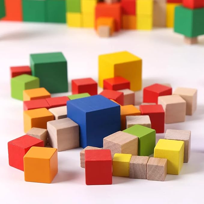 Wood Blocks for Crafts, Unfinished Wood Cubes, 2 Inch Natural Wooden Blocks, Pack of 8 Wood Square Blocks, Wooden Cubes for Arts and Crafts and DIY Projects