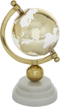 Deco 79 Marble Globe with Marble Base and Tiered Base, 5" x 5" x 11", Gold