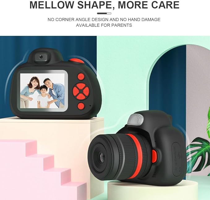 Kids Camera,Kids Digital Camera with Rotating Zoom Lens,1080P HD Digital for Kids with Flash,32GB SD,Christmas Birthday Gifts for Girls Boys 3-12 (Yellow, D6S)