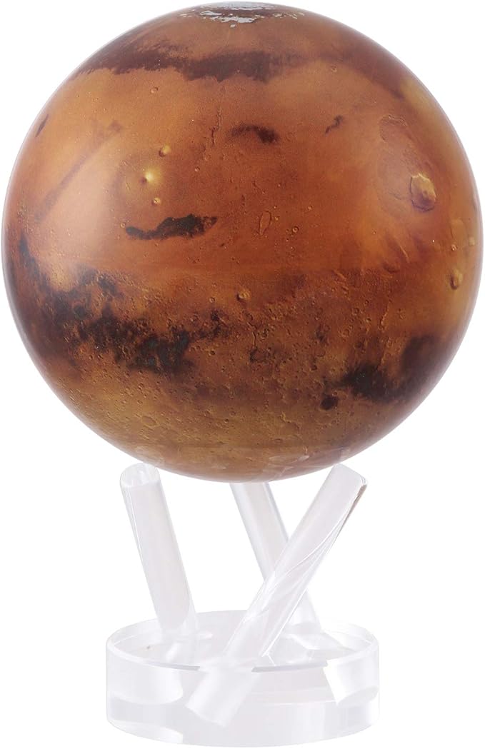 MOVA Mars Globe – 4.5” Rotating Planet Model for Space Decor and Astronomy Gifts | Solar-Powered Motion | No Batteries or Cords Needed