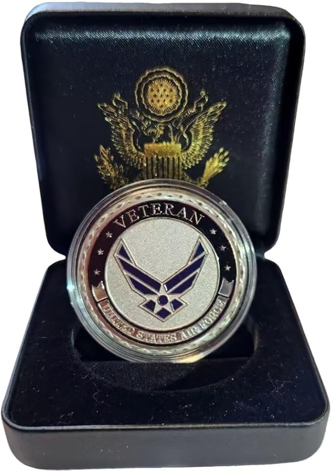 USAF U.S. Air Force Veteran Challenge Coin with Gift Box for Men Gift