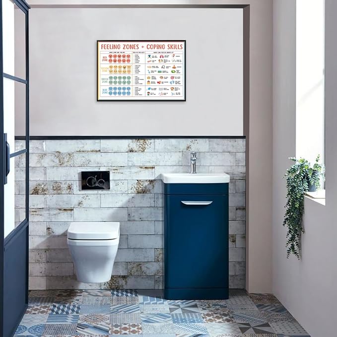 CEHNSENHUI Classroom Feelings Chart For Kids Mental Health Posters Help Students Understand Emotions Wall Art Emotions Chart For Kids Calm Corner Special Education Canvas Prints 24x36in BlackFramed