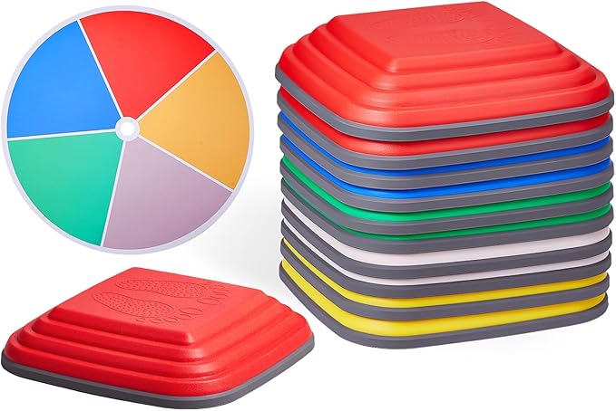 VEVOR Balance Stepping Stones for Kids, 10 PCS, Up to 220 lbs, Non-Slip Toddlers Sensory Stepping Stones, Obstacle Course Coordination Game Toys Indoor or Outdoor Play for Children Aged 3 4 5 6 7 8+
