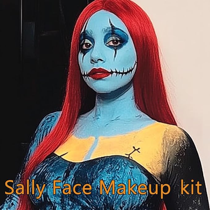 Light Blue Face Paint Stick,Baby Blue Body Paint Stick,Halloween Washable Face Painting for Sally,Avatar,Corpse Bride Costume,Eye Black for Baseball Softball Football Lacrosse,1.06OZ