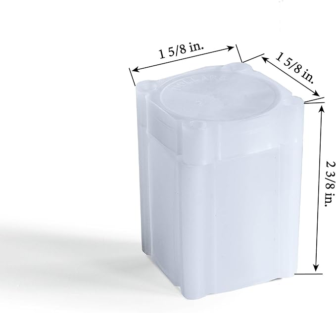 LIGHTHOUSE - Square Coin Tubes - Convenient Push Top, Virtually Unbreakable, Acid Free and Archival Quality - Coin Tubes for US Large Dollars, 10 Pack