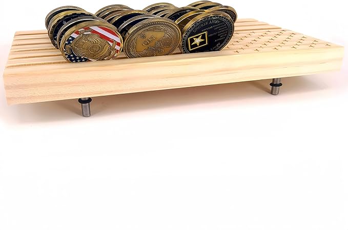 American Flag Solid Wood Military Challenge Coin Display Stand Coin Display Case