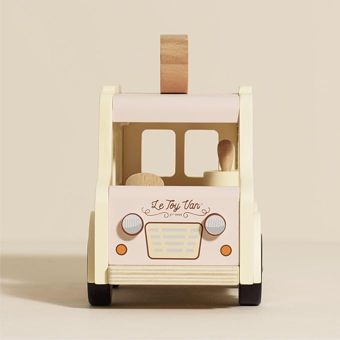 Le Toy Van - Wooden Doll House Dolly Ice Cream Van Play Set for Dolls Houses | Daisylane Dolls House Furniture Sets - Suitable for Ages 3+