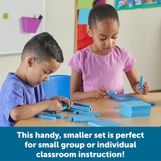 Learning Resources Base Ten Blocks Smart Pack, Early Childhood Math Skills, Ages 5+, 6"W x 9"H