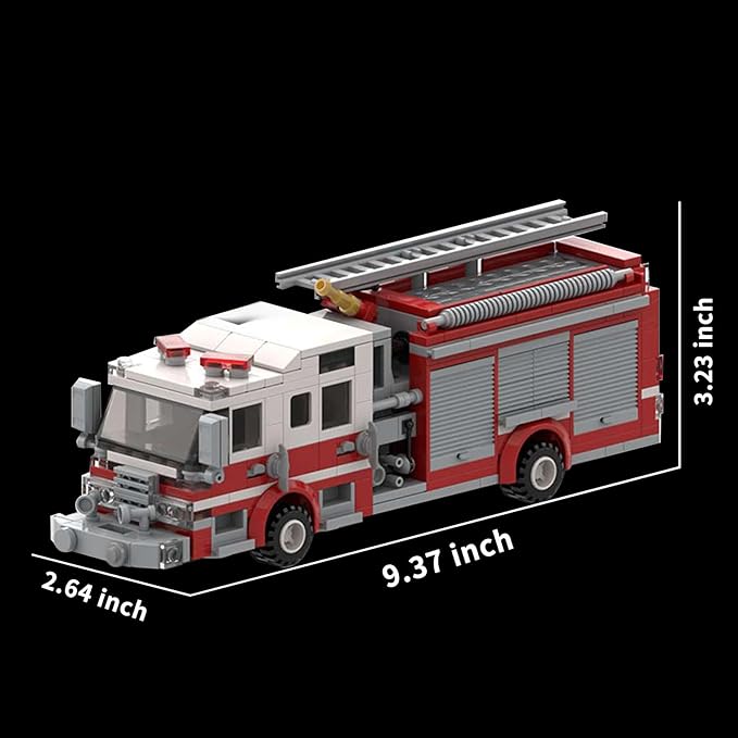Firetruck Building Blocks Set, Small Firemech Model Kit, Fire Engine Toy Set, 422 Pcs Bedroom Decorations, Gift for Adults Christmas and Birthday.