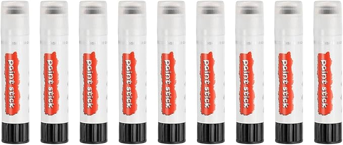 PATIKIL Solid Tempera Paints, 9 Pcs Washable Quick Drying Paint Sticks Paint Pens for Artists Beginners Art Supplies, Black