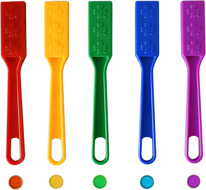 Yuanhe Magnetic Bingo Chips Set - 5 Colors Magnetic Wands with 500 Metal Chips for Counting and Sorting, Educational Activities