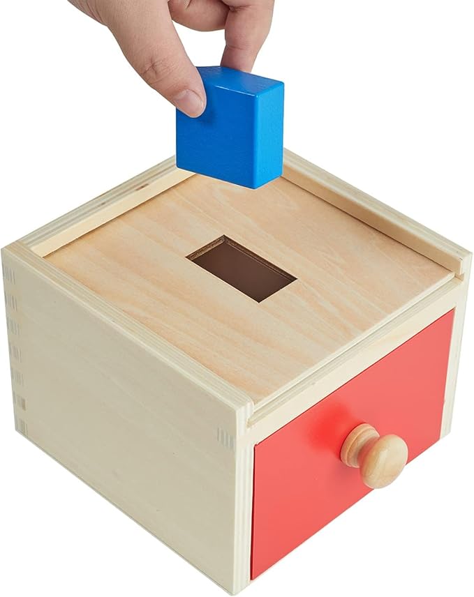 Adena Montessori Sorting Drop Box Toy with 6 Borad and Drawer Educational Toys for Kids Baby Toddlers