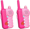 Pink Walkie Talkies for Girls 2 Pack, 2200m Long Range Indoor and Outdoor Kids Intercom, Built-in Flashlight, Girls Birthday Gifts, Outdoor Play, Family Games(Pink)