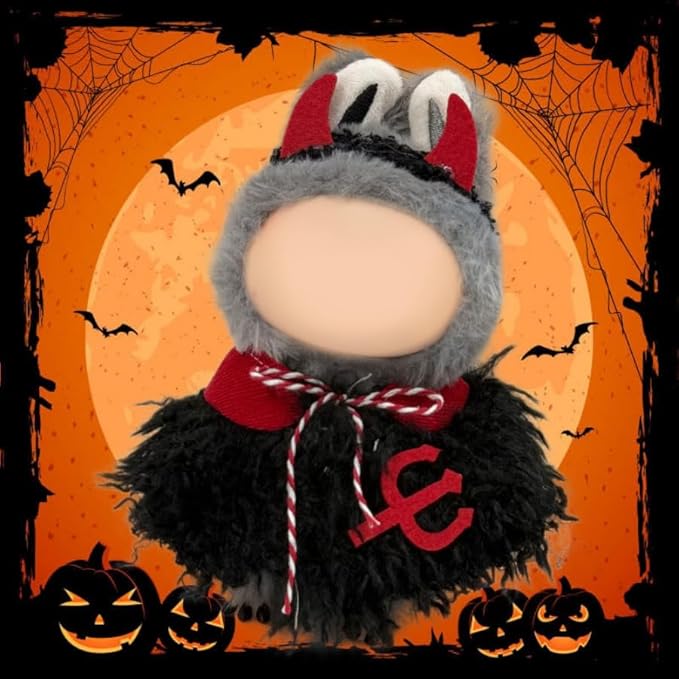 Halloween Doll Clothes for Labubu, Dolls Outfit Set for 17cm (6-6.7 inch) Dolls - Dress Up Set for Labubu Costumes & Accessories | Gift for Any Occasions | Doll Not Included (Halloween Devil)