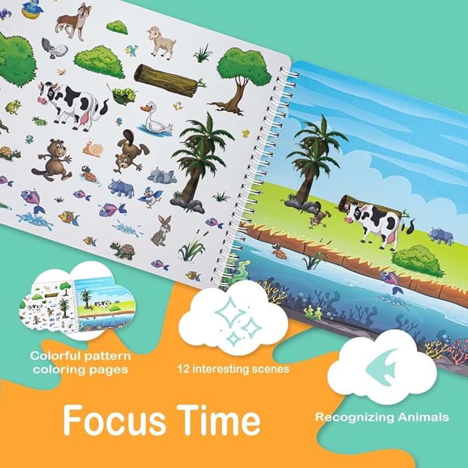 Sticker Books for Kids Animals Stickers for Kids, Toddler Stickers Aesthetic, 700+Animal Habitats Sticker Preschool Learning Activities for Kids Ages 3-5, Coloring for Kids Ages 2-4 (Animal Habitat)