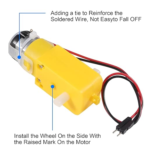8PCS DC Electric Gear Motor TT DC 3V-6V Prewired Gear Motor Dual Shaft Intelligent Car Chassis with 2Pin Male Connector Wire 1:48 for Arduino Smart RC Car Robot Toys DIY Kit