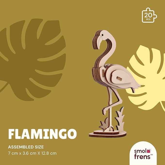 Wooden Animal Puzzles for Ages 8+, 6 Pack 3D Wooden Puzzles, STEM Kits for Kids, Teens, Adults, Wood Crafts Model Kits, STEM Toys, DIY Art Projects, Educational Gifts Toys, Party Favors - Exotic Frens