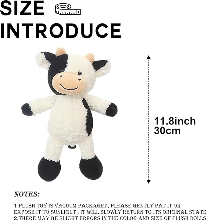 CHELEI2019 11.8" Cow Stuffed Animal Plush Soft Christmas Cow Plushies Toy for Kids,Girls