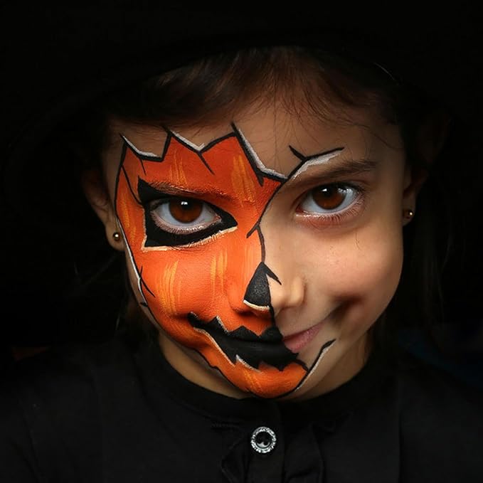 MEICOLY Orange Face Body Paint Stick(1.06 Oz),Cream Face Paint for Halloween Pumpkin Tiger Special Effects SFX Makeup,Orange Eye Black Baseball/Softball,Sweatproof & Waterproof
