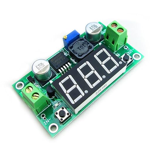 HiLetgo 2pcs LM2596 Adjustable DC-DC Step Down Buck Power Convert Module 4.0-40V Input to 1.25-37V Output with LED Voltmeter Display (Pack of 2)
