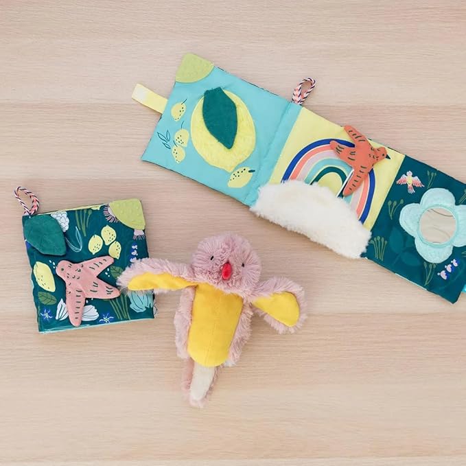 Manhattan Toy Songbird Soft Activity Pat Mat for Babies with Teether, Crinkle Paper and Baby-Safe Mirror