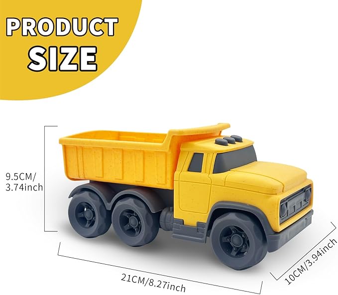 Toddler Car Toys for 1-3 Year Old, Yellow Dump Truck, BPA Free, Phthalates Free, PVC, Recycled Plastic, Construction Truck, Kids Outdoor Toys, Christmas Birthday Gifts for Boys Girls