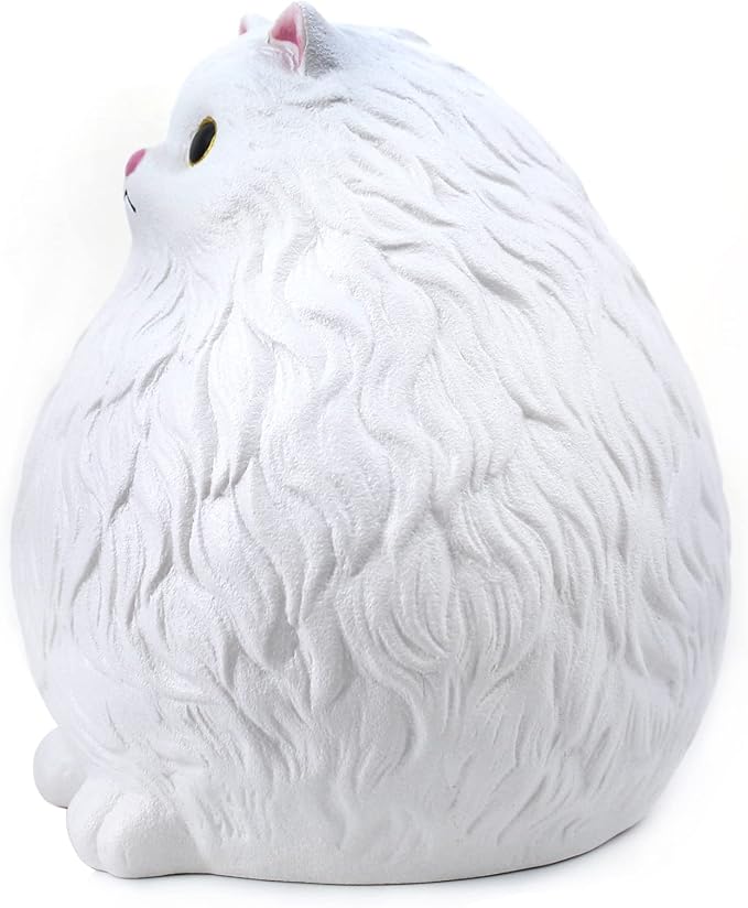 Winsterch Cat Piggy Bank,Coin Piggy Bank Money Saving Box Gifts for Kids Girls Boys,Ceramic Piggy Coin Bank,Practical Gifts for Birthday Christmas,White Piggy Bank,7.49 x 5.9 inches