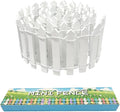 35 Inches White Mini Fairy Garden Fence Small Wood Decorative Picket Fence DIY Micro Landscape Miniature Ornaments for Dollhouse, Crafts, Diorama Project, Plant Pot