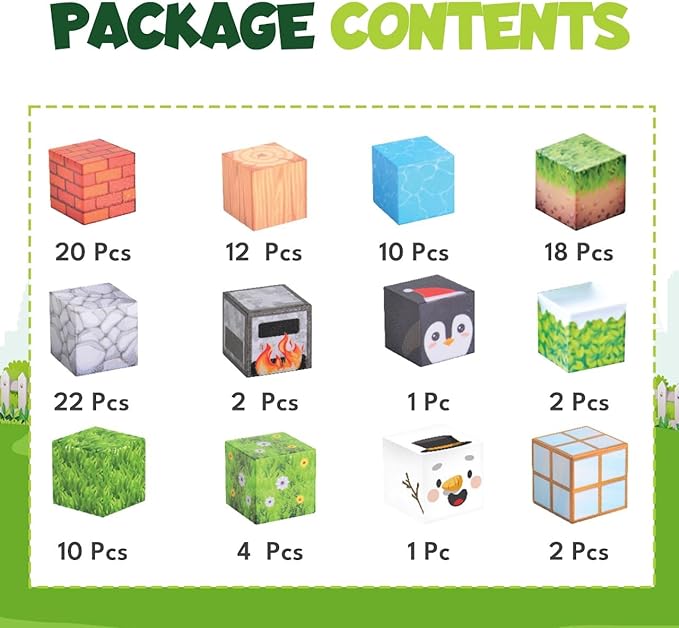 Magnetic Building Blocks 104PCS, Magnetic Blocks for Kids Ages 4-8, Magnetic Cubes STEM Building Toys for Boys Girls, Magnet Cubes for Sensory Montessori & Preschool Learning