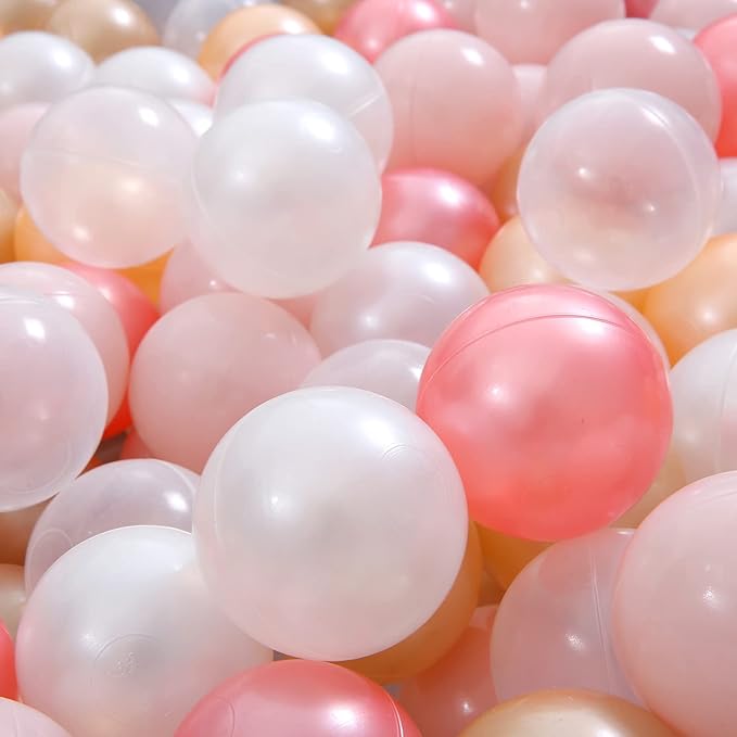 Ball Pit Balls Pack of 100 200 500 - Star and Round Set BPA Free Phthalate Free Non-Toxic Crush Proof Play Balls Soft Plastic Balls for Toddlers Baby Kids Birthday Pool Tent Party