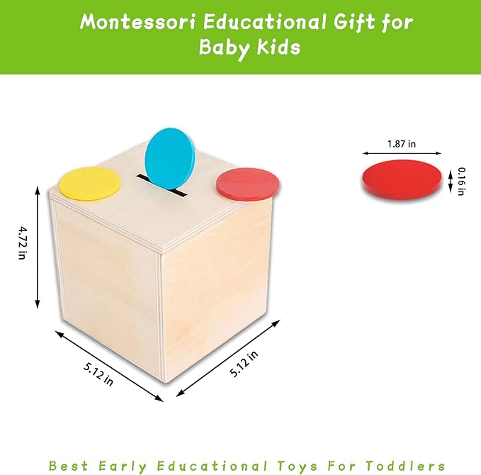 4-in-1 Montessori Wooden Play Kit for 1+ Year Old - Carrot Harvest Games, Infant Coin Box, Fine Motor Skills Toys and Cotton Swab Drop Game Box, Gift for Babies 6-12 Months
