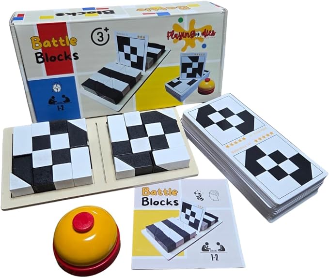 Battle Blocks Puzzle | 270 STEM & Critical Games | Small Logic Brain Teasers Gift Sets| Educational Quick Thinking Puzzle | Compact, Screen‑Free | Spatial Reasoning | 3D Teaser Logic Game for Kids