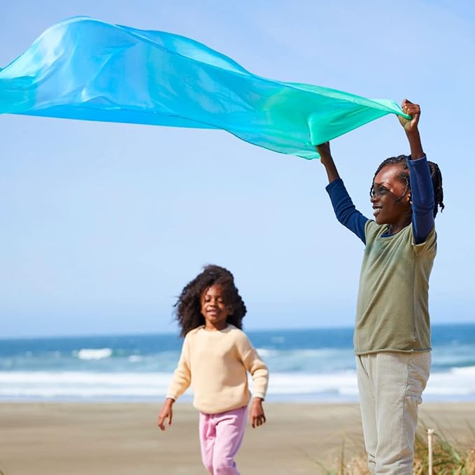 Sarah's Silks Giant Playsilk | 100% Silk Toy for Toddlers | Bright Colored Large Scarves for Fort Building and Pretend Play - Sea