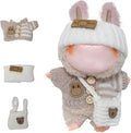 Clothes for 17cm Dolls Accessories Crochet 3 Piece Set Outfits for Doll(Beige Sweater)