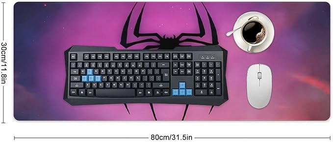 Spider Mouse Pad Large Extended Computer Full Desk Pad 31.5x11.8 inch Computer Mouse Mat Keyboard for Home Office Gaming