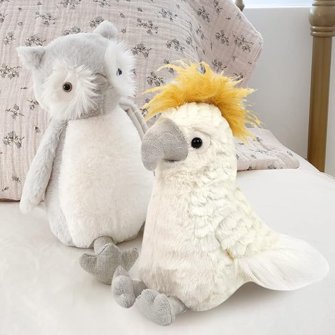 MON AMI Tallulah The Cockatoo Parrot Plush – 11”, Cute Parrot Stuffed Animal, Use as Toy/Nursery Room Décor, Great for Kids of All Ages