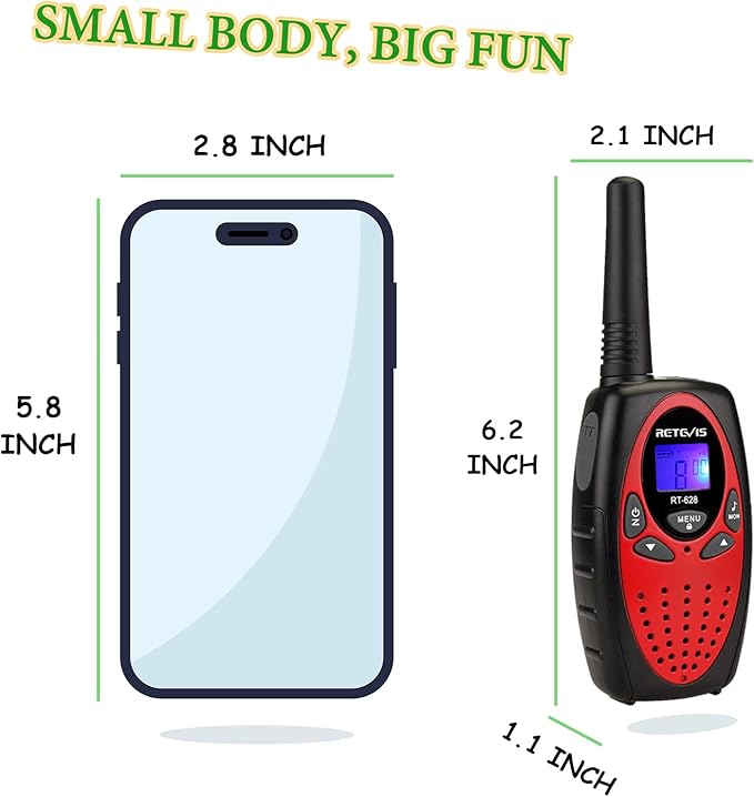 Retevis RT628 Walkie Talkies for Kids,Toys Gifts for 6-12 Years Old Boys Girls,Long Range 2 Way Radio 22CH VOX,Birthday Gift,Family Walkie Talkie for Camping Hiking Indoor Outdoor