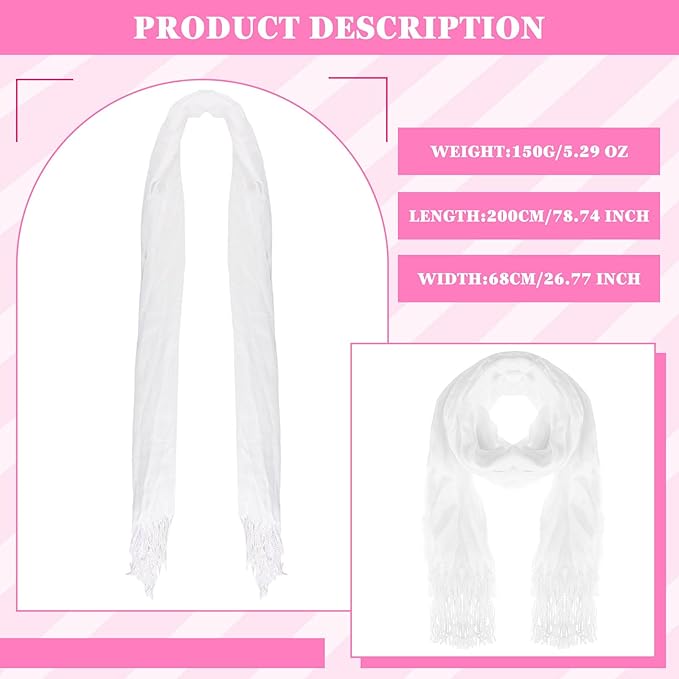 Suhine Blank White Bikini Cover up Wraps to Tie Dye, Full Cotton Summer Scarf Tie Dye Fabric