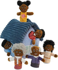 Finger Puppet Family Finger Puppet,6pcs Cute Puppet Mini Plush Toys Teaching Show,Soft Puppet for Kids Family Role Playing (African Home)