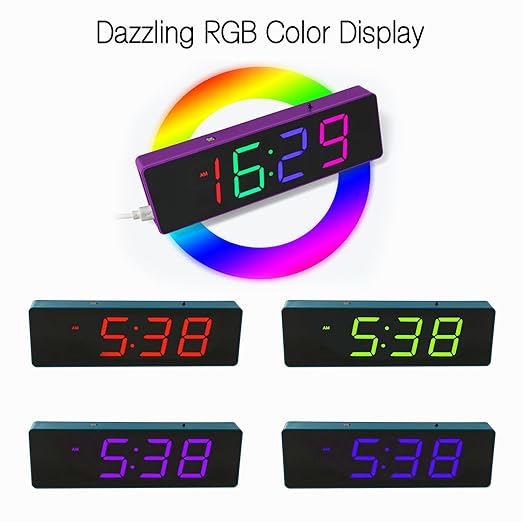 EIELE Soldering Practice Kit 4-Digit RGB Colour LED Digital Clock Kit with colourful case Suitable for students and beginners to solder and learn Adult Electronic Soldering Projects (blue case)