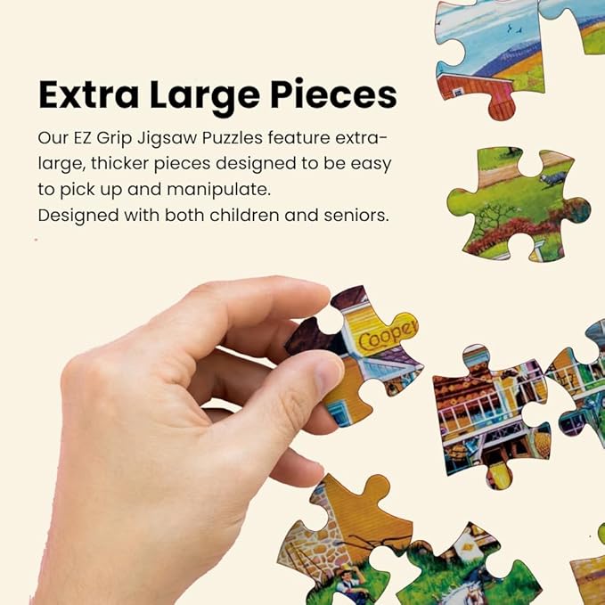 MasterPieces - 500 Piece Jigsaw Puzzle, Large EZ Grip Shapes, Labor Day, Fun for Adults, Seniors, Family, Kids, 19.25" x 26.75"