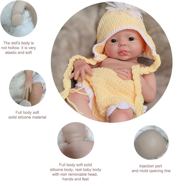 Silicone Reborn Baby Dolls 18Inch Realistic Newborn Baby Doll Silicone Full Body Lifelike Baby Girl Dolls Anatomically Correct