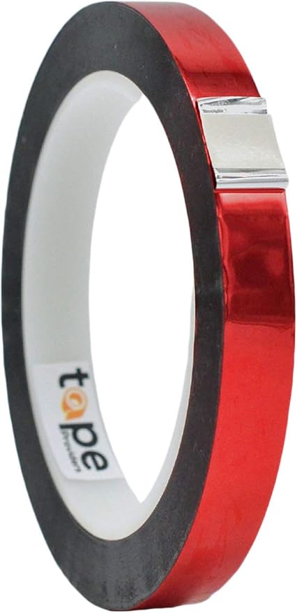 WOD MPFT2 Red Metalized Polyester Mylar Film Tape with Acrylic Adhesive, 1/2 inch x 72 yds. Vibrant Mirror Red Tape, Decor Tape for Detailing Accent Wall, Graphic Arts, Car and Boat Trim