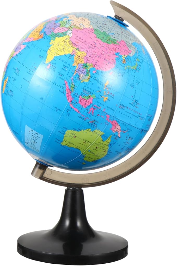 BESPORTBLE 1Pc Educational World Globe with Stand Desktop Geography Globe for Boy Girl Adults Stylish Tabletop Display for Home Office Homeowners