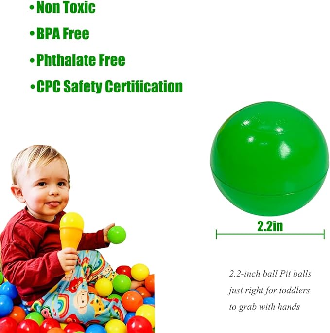 LANGXUN 50 100 200 Soft Plastic Ball Pit Balls for Kids, Gift for Baby Toddler Birthday Christmas, Ball Pit Play Tent, Baby Kiddie Pool Water Toys, Party Decoration
