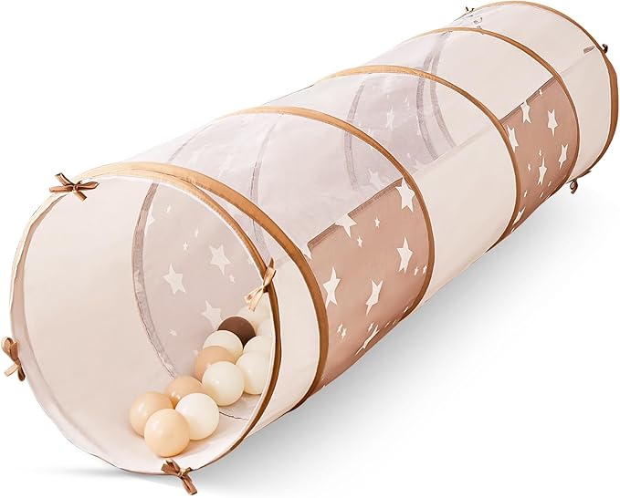 Tiny Land Tunnel Toys for Toddlers, 69" x 18" Baby Tunnel Crawl Indoor, Play Tunnel for Kids to Crawl Through, Pop Up Dog Tunnel, Baby Outdoor Toys
