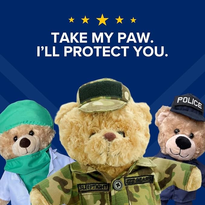 ZZZ Bears Sailor Sleeptight Navy Teddy Bear with Storybook & Sleep System, Comforting Gift for Navy Kids, Helps with Bedtime Routine, Deployment Separation & Emotional Support