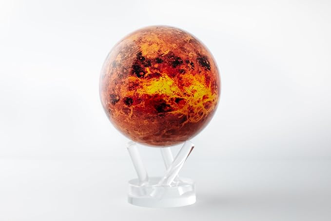 MOVA Globe – Venus 4.5” | Solar Powered Rotating Planet Model for Decor or STEM Learning | Based on NASA Imagery