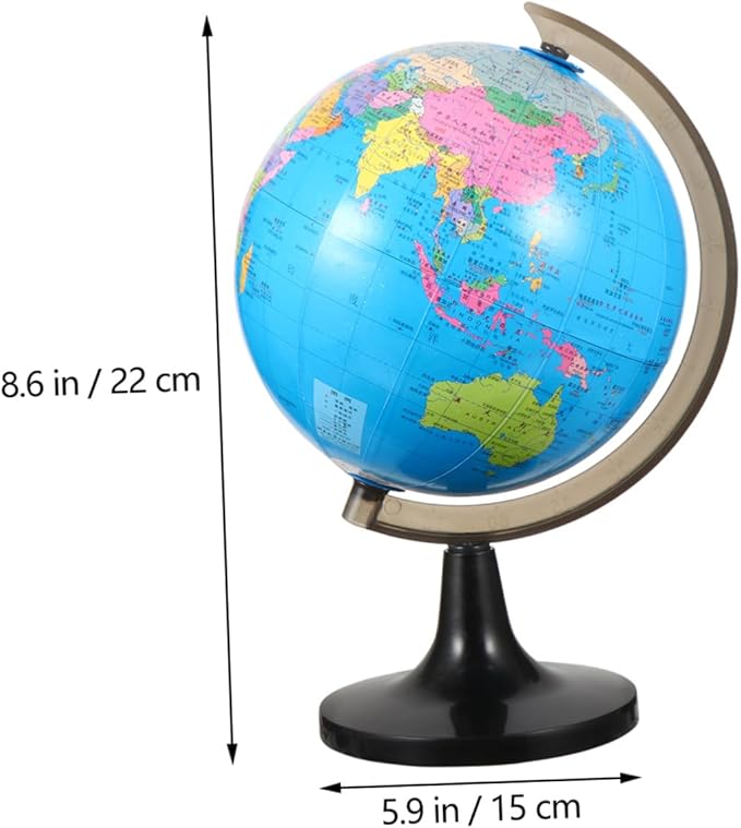 BESPORTBLE 1Pc Educational World Globe with Stand Desktop Geography Globe for Boy Girl Adults Stylish Tabletop Display for Home Office Homeowners